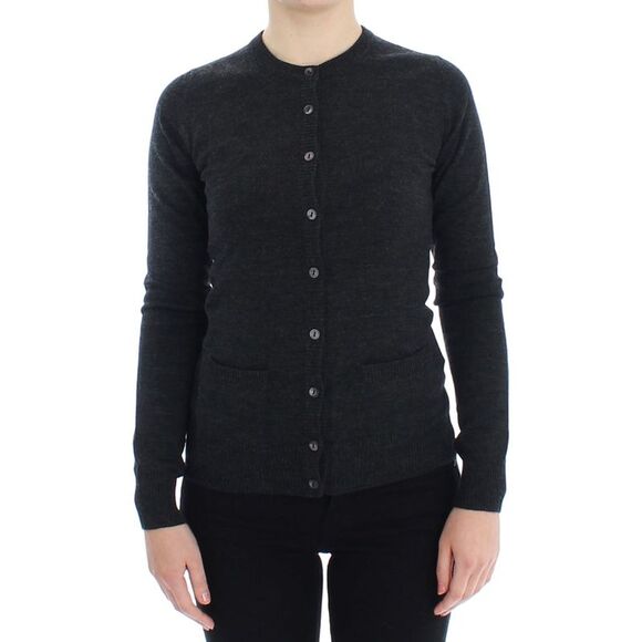 Dolce & Gabbana Gray Wool Button Cardigan Women's Sweater